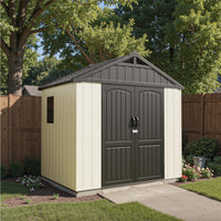 🔥 Factory Direct Sale – No Middleman Markups, Only $5 Profit Per Order! 🔥 Patiowell Resin Outdoor Storage Shed with Floor, Light, and Lockable Door for Garden, Backyard, and Tool Storage (Kick-it Shed)