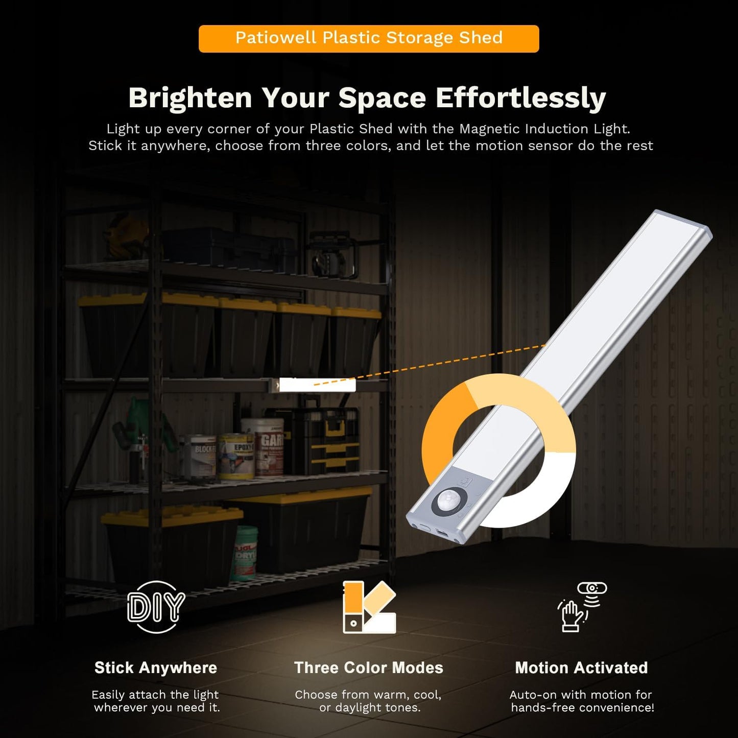 🔥 Factory Direct Sale – No Middleman Markups, Only $5 Profit Per Order! 🔥 Patiowell Resin Outdoor Storage Shed with Floor, Light, and Lockable Door for Garden, Backyard, and Tool Storage (Kick-it Shed)