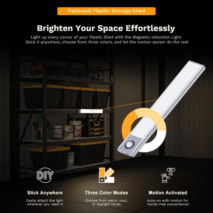 🔥 Factory Direct Sale – No Middleman Markups, Only $5 Profit Per Order! 🔥 Patiowell Resin Outdoor Storage Shed with Floor, Light, and Lockable Door for Garden, Backyard, and Tool Storage (Kick-it Shed)