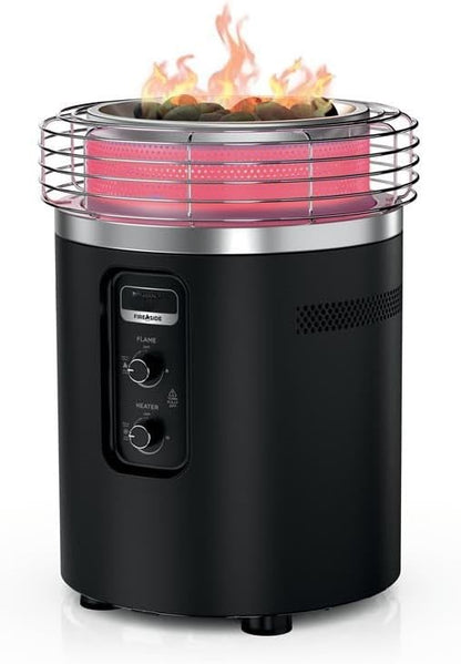 🔥 Final Day — Store Closing Clearance (Tariff Reasons). Limited Stock. First come, first served. Once gone, never back. 🔥Outdoor Heater & Fire Pit 3-Mode – Flame, Heat, Flame + Heat, Portable, Easy Control, Push-Start Ignition, Black