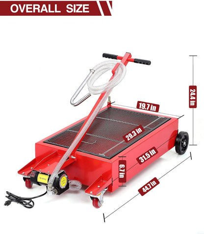 🔥 Final Day — Store Closing Clearance (Tariff Reasons). Limited S0tock. First come, first served. Once gone, never back. 🔥20 Gallon Electric Oil Drain Pan with Pump & 8ft Hose, Low-Profile Drain Cart with Folding Handle