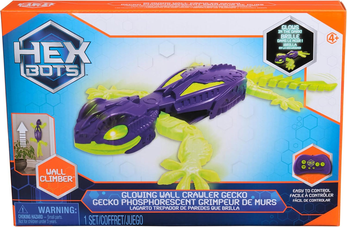 HEX BOTS Glow-in-The-Dark Gecko with Official Wall Climber Technology, Rechargeable Remote Control Robot Kids Toys, Prank Toys for Boys & Girls Ages 4 & Up