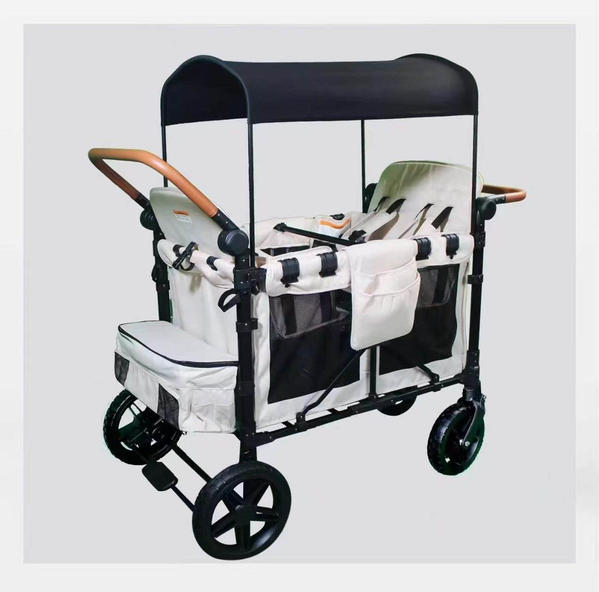 🔥 Final Day — Store Closing Clearance (Tariff Reasons). Limited Stock. First come, first served. Once gone, never back. 🔥 High-Quality Double-Handle Foldable Four-Seat Baby Wagon Stroller with Large Space & Breathable Design