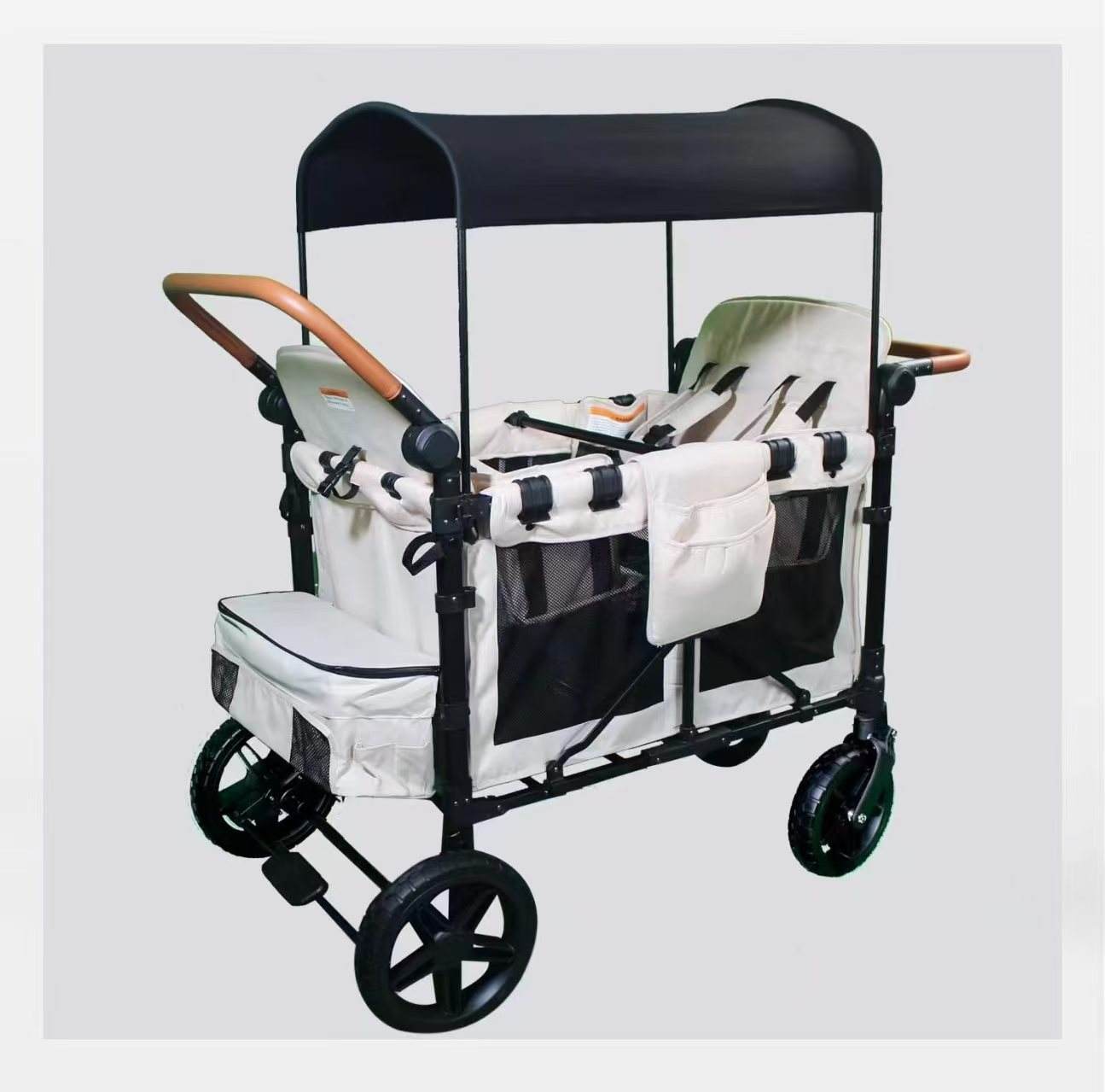 🔥 Final Day — Store Closing Clearance (Tariff Reasons). Limited Stock. First come, first served. Once gone, never back. 🔥 High-Quality Double-Handle Foldable Four-Seat Baby Wagon Stroller with Large Space & Breathable Design