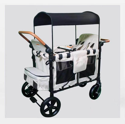 🔥 Final Day — Store Closing Clearance (Tariff Reasons). Limited Stock. First come, first served. Once gone, never back. 🔥 High-Quality Double-Handle Foldable Four-Seat Baby Wagon Stroller with Large Space & Breathable Design