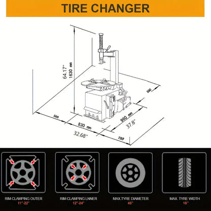 🔥 Final Day — Store Closing Clearance (Tariff Reasons). Limited Stock. First come, first served. Once gone, never back. 🔥1.5 HP Tire Changer Wheel Changers Machine Rim Clamp 38" Clamping Style Tool
